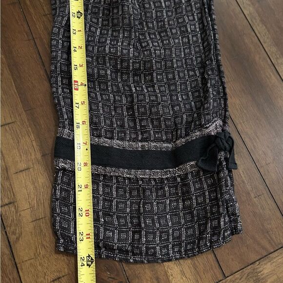 Flax Gray Black Print 100% Linen Top Pants Set Size P (4-6) - Picture 6 of 14